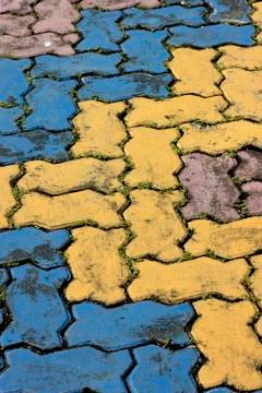 Colorful sidewalks Stock Photos