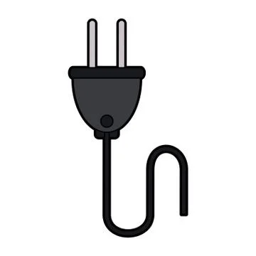 Colorful silhouette electric plug socket icon 스톡 일러스트