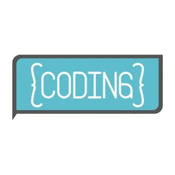 Colorful silhouette of rectangle text coding Stock Illustration