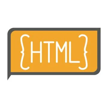 Colorful silhouette of rectangle text html Stock Illustration