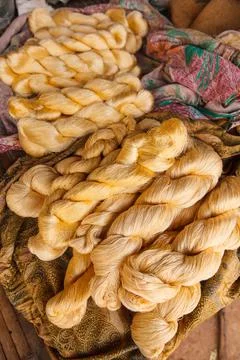 Colorful silk thread Stock Photos