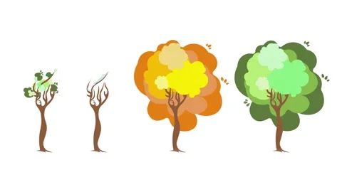Colorful simple animation of a tree icon isolated on a white screen Stock Footage 280548178