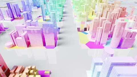 Colorful Simple City Ab Stock Footage 168452573