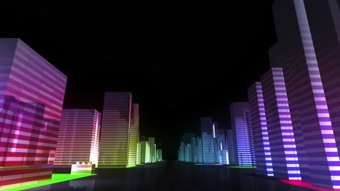 Colorful Simple City Bb Night Stock Footage 170561814