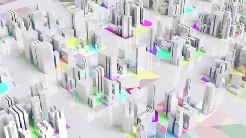 Colorful Simple City Da Stock-Footage 168606889