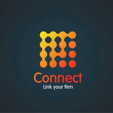 Colorful simple 'connection' illustration on blue, vector Stock Illustration
