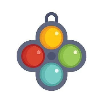 Colorful simple dimple pop it fidget toy hanging on a hook Stock Illustration
