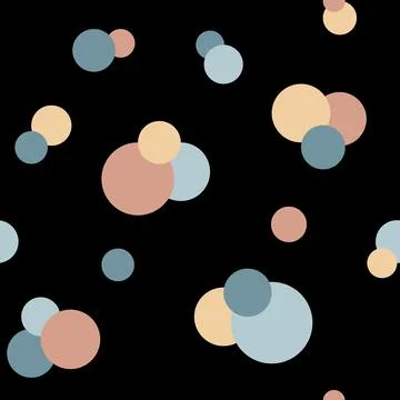 Colorful simple geometric seamless pattern with blue, pink and yellow circles イラスト素材