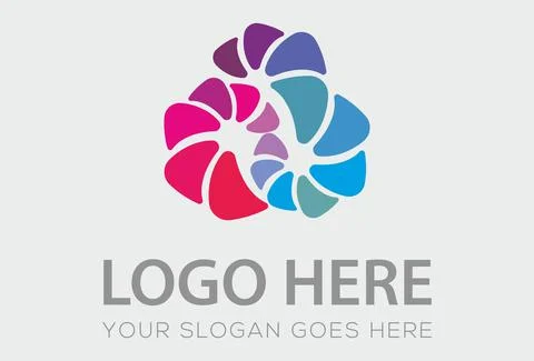 Colorful simple Infinity Shells Logo Design Stock Illustration
