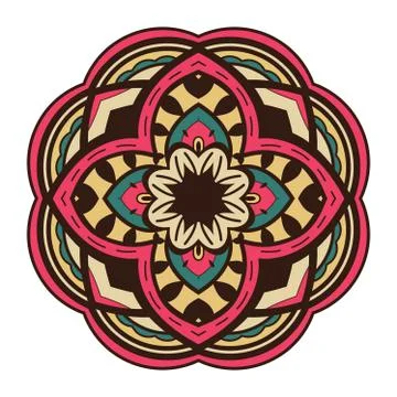 Colorful simple mandala. Stock Illustration