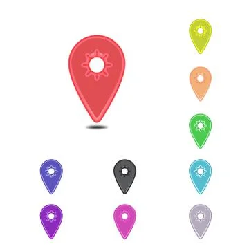 Colorful simple mapping pins Stock Illustration