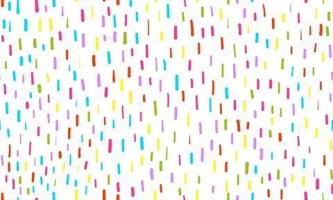 Colorful simple small dash seamless pattern. Vector wallpaper with hand drawn Illustrazione stock
