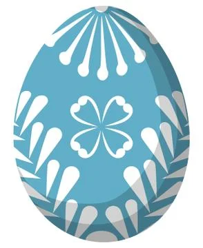 Colorful sky blue easter egg poster. Illustrazione stock
