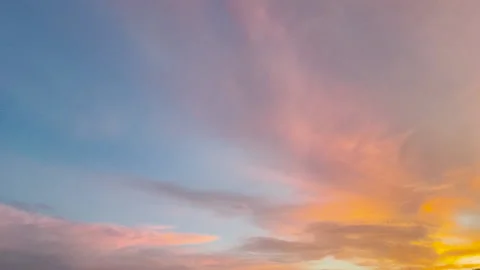 Colorful sky with cloud in sunset time after raining. Stock Footage 155921337