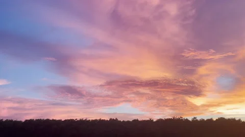 Colorful sky with cloud in sunset time after raining. Stock Footage 155921347