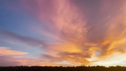 Colorful sky with cloud in sunset time after raining. Stock Footage 155921351