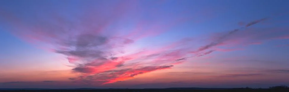 Colorful sky with clouds after sunset Stock Photos