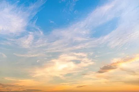 Colorful sky with clouds at sunset or sunrise Stock Photos