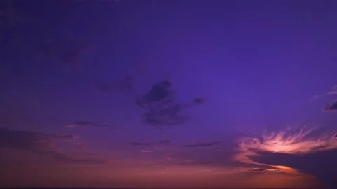 Colorful skyscape with the rays of the sun. Cloudscape during the dusk. Aerial Stock Footage 159615534