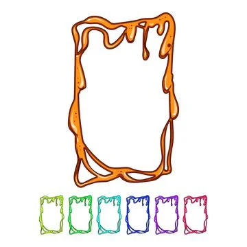 Colorful slime frame cartoon vector graphic Stock Illustration