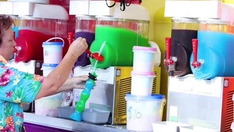 Colorful Slushie Making Process Stock Footage 288055562