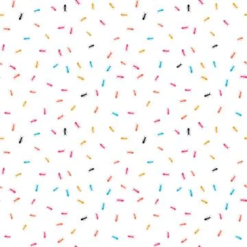 Colorful small ants seamless vector pattern Stock Illustration