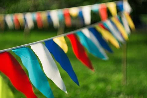 Colorful small flags Stock Photos