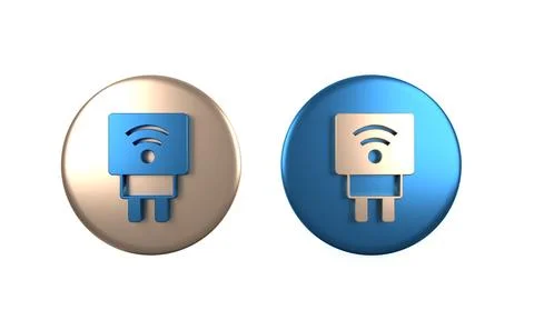 Colorful Smart electric plug system icon isolated on white background. Inte.. Illustrazione stock