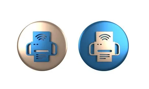 Colorful Smart printer system icon isolated on white background. Internet o.. Stock Illustration