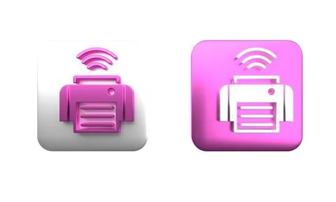 Colorful Smart printer system icon isolated on white background. Internet o.. Stock Photos