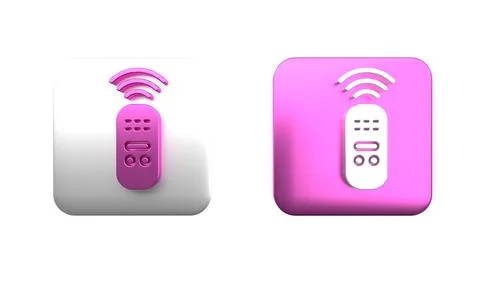 Colorful Smart remote control system icon isolated on white background. Int.. 스톡 사진