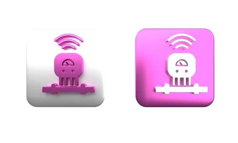 Colorful Smart sensor system icon isolated on white background. Internet of.. Foto stock