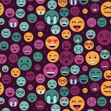 Colorful smile emoticons pattern Stock Illustration