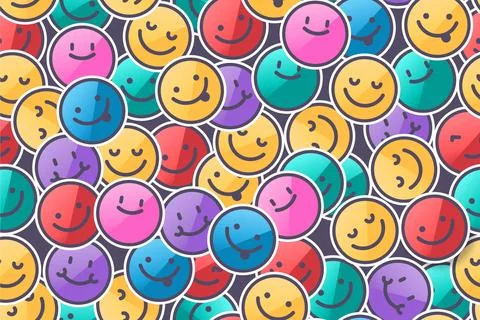 Colorful smile emoticons pattern Stock Illustration