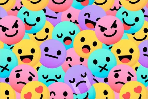 Colorful smile emoticons pattern Stock Illustration