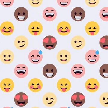 Colorful smile emoticons pattern Stock Illustration