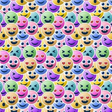 Colorful smile emoticons pattern Stock Illustration