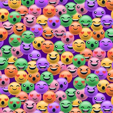 Colorful smile emoticons pattern Stock Illustration