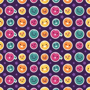 Colorful smile emoticons pattern Stock Illustration