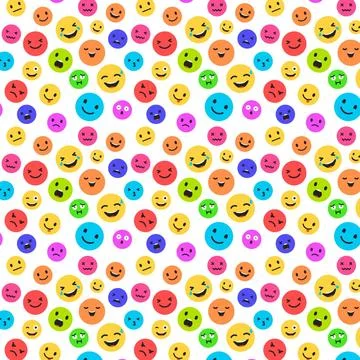 Colorful smile emoticons pattern Illustrazione stock