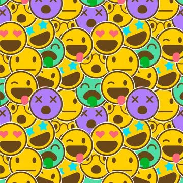 Colorful smile emoticons pattern Stock Illustration