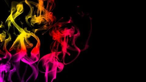 Colorful smoke on black background Stock Illustration