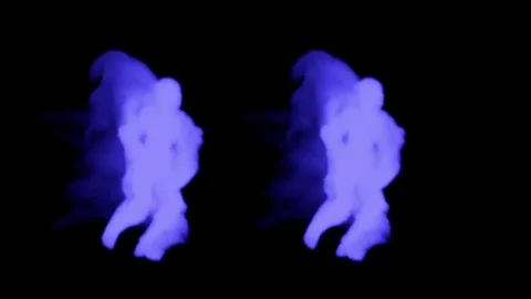 Colorful smoke dances break dance Stock Footage 73836331