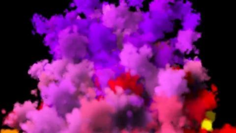 Colorful smoke on dark background Stock Illustration