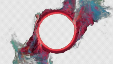 Colorful Smoke Ring On Alpha Stock Footage 157791654