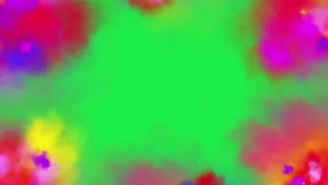 Colorful Smoke Splash Animation Effect Frame Overlay Isolated On Green Screen Stock Footage 303390393