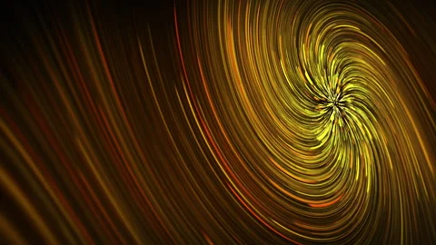Colorful smooth light lines background. Yellow hypnotic swirling vortex. Looped Stock Footage 286331117