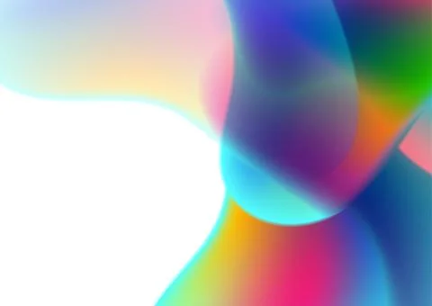 Colorful smooth liquid abstract gradient waves on the white background 스톡 일러스트