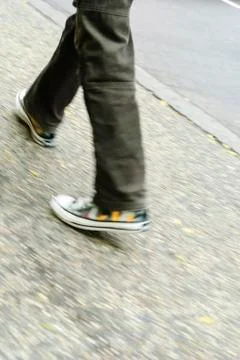 Colorful sneakers motion blur Stock Photos