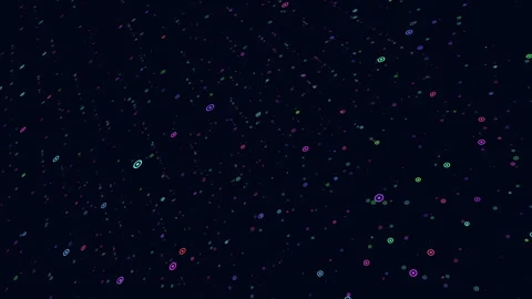 Colorful snowflake pattern on a black background Stock Footage 285679993